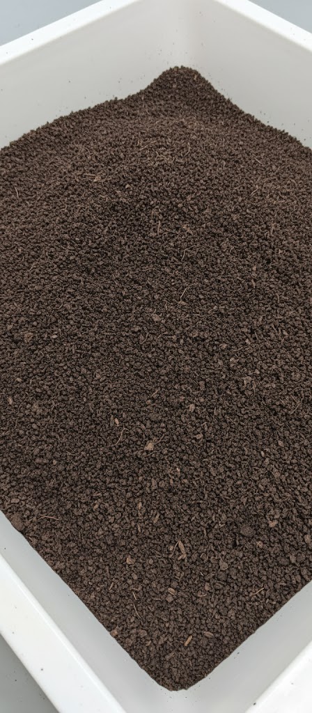 Rich, dark insect frass fertilizer.